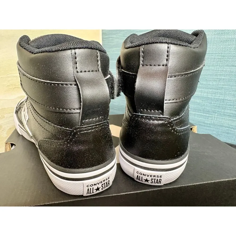 New w/ Box - 2Y - Converse HiTop Sneaker w/ Velcro - Blk/Wht
